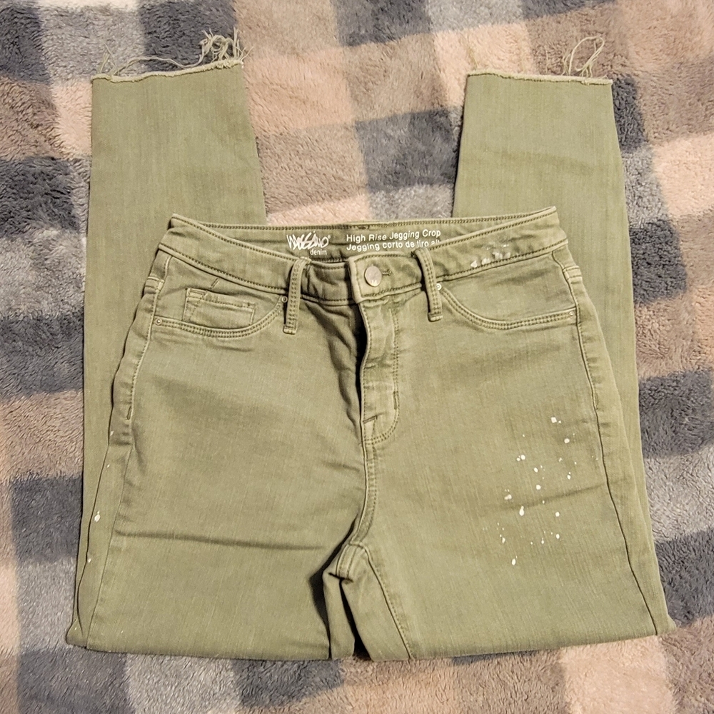 Cropped High-rise Green Jeggings